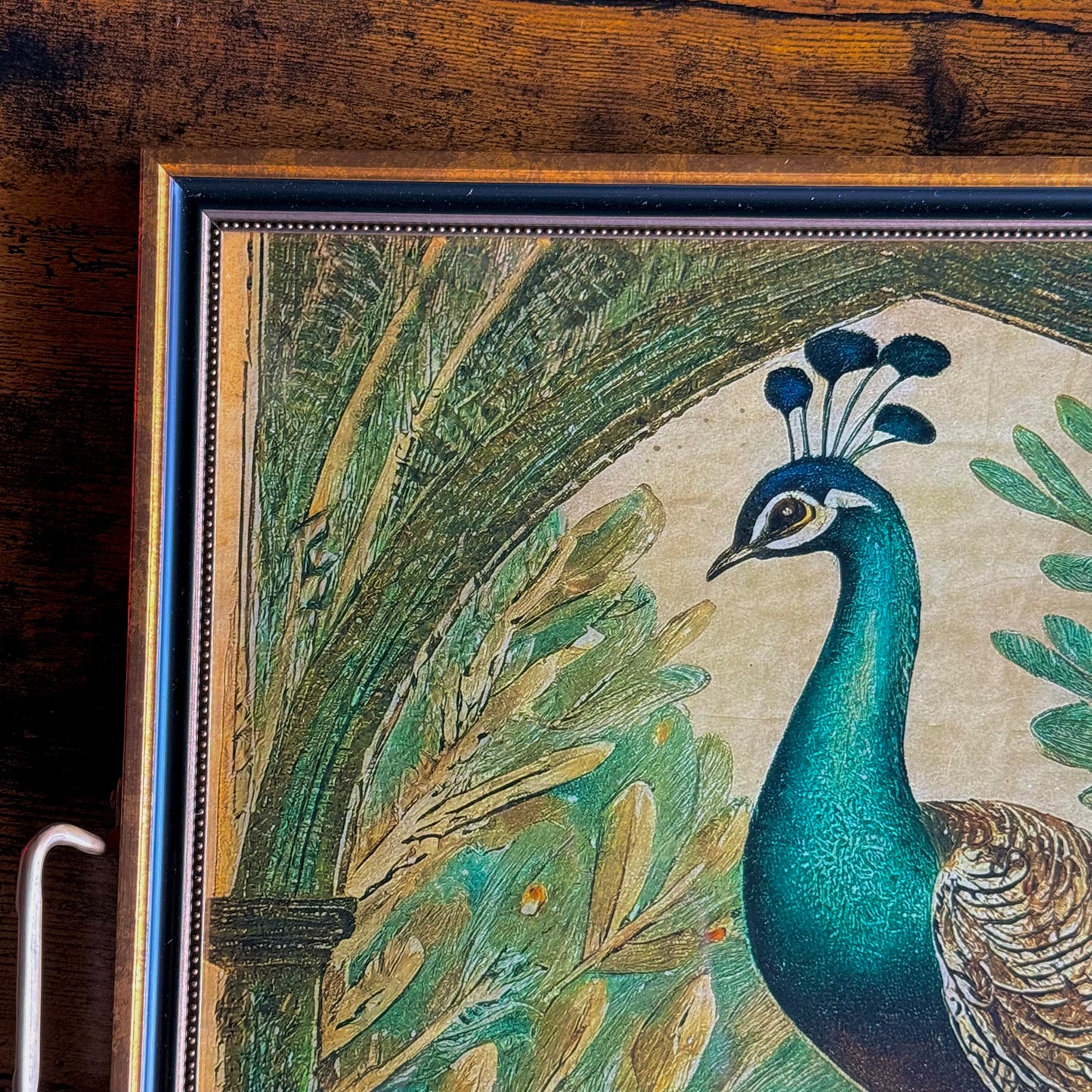 Peacock Elegance Decorative Tray