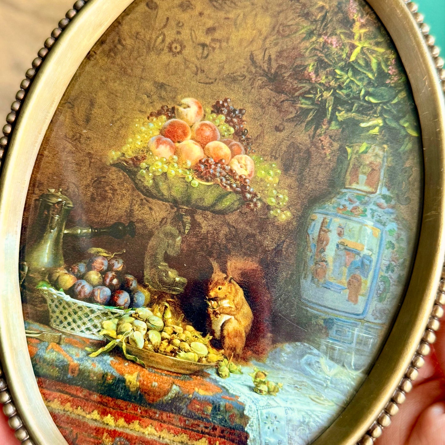 Mystic Harvest Still Life – Framed Antique-Style Painting