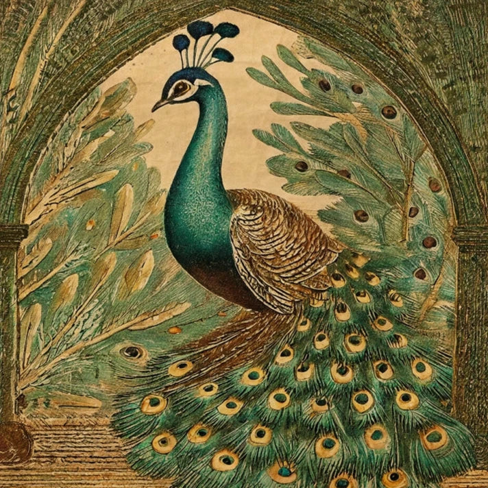 Peacock Elegance Decorative Tray