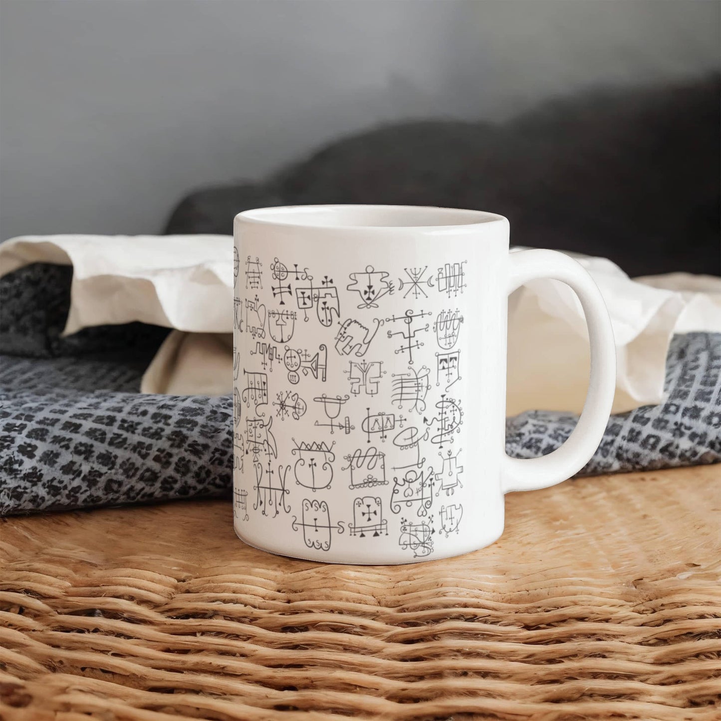 The Great Goetic Seal: 72 Spirits Hand-Drawn Wrap Mug