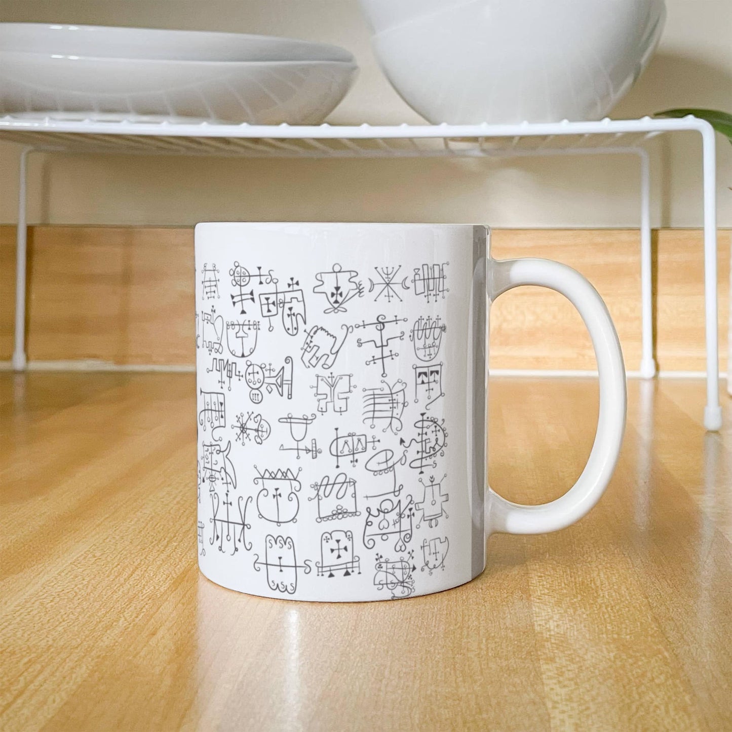 The Great Goetic Seal: 72 Spirits Hand-Drawn Wrap Mug